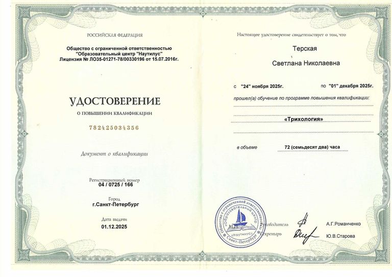 Терская Светлана Николаевна – диплом