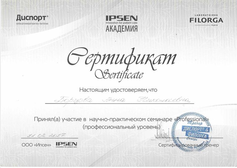 Борцова Анна Николаевна – диплом