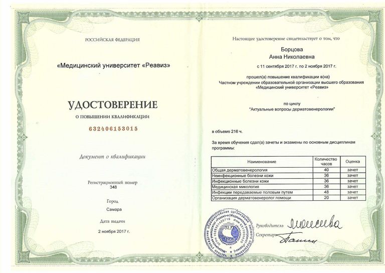 Борцова Анна Николаевна – диплом