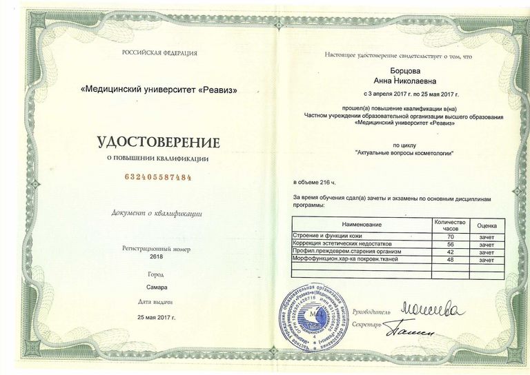 Борцова Анна Николаевна – диплом