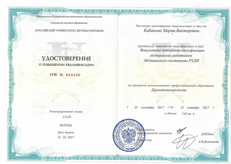 Кабанова Мария Викторовна – диплом