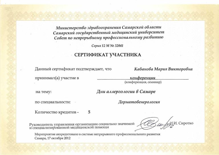 Кабанова Мария Викторовна – диплом