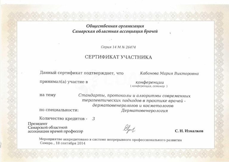 Кабанова Мария Викторовна – диплом