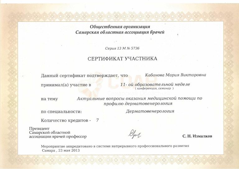 Кабанова Мария Викторовна – диплом