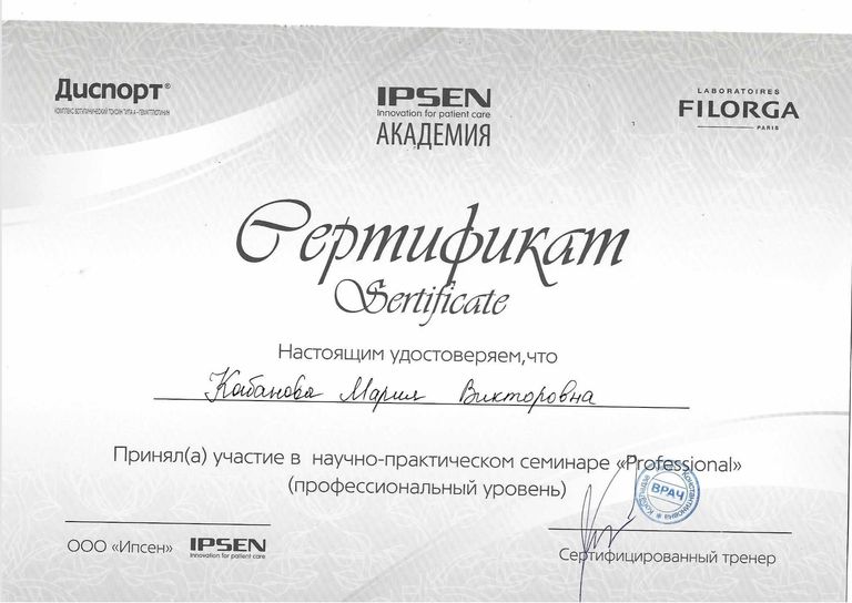Кабанова Мария Викторовна – диплом