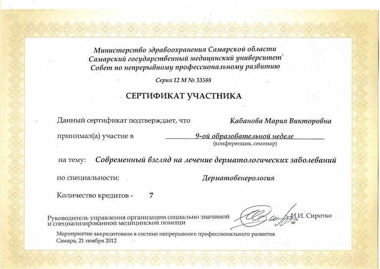 Кабанова Мария Викторовна – диплом